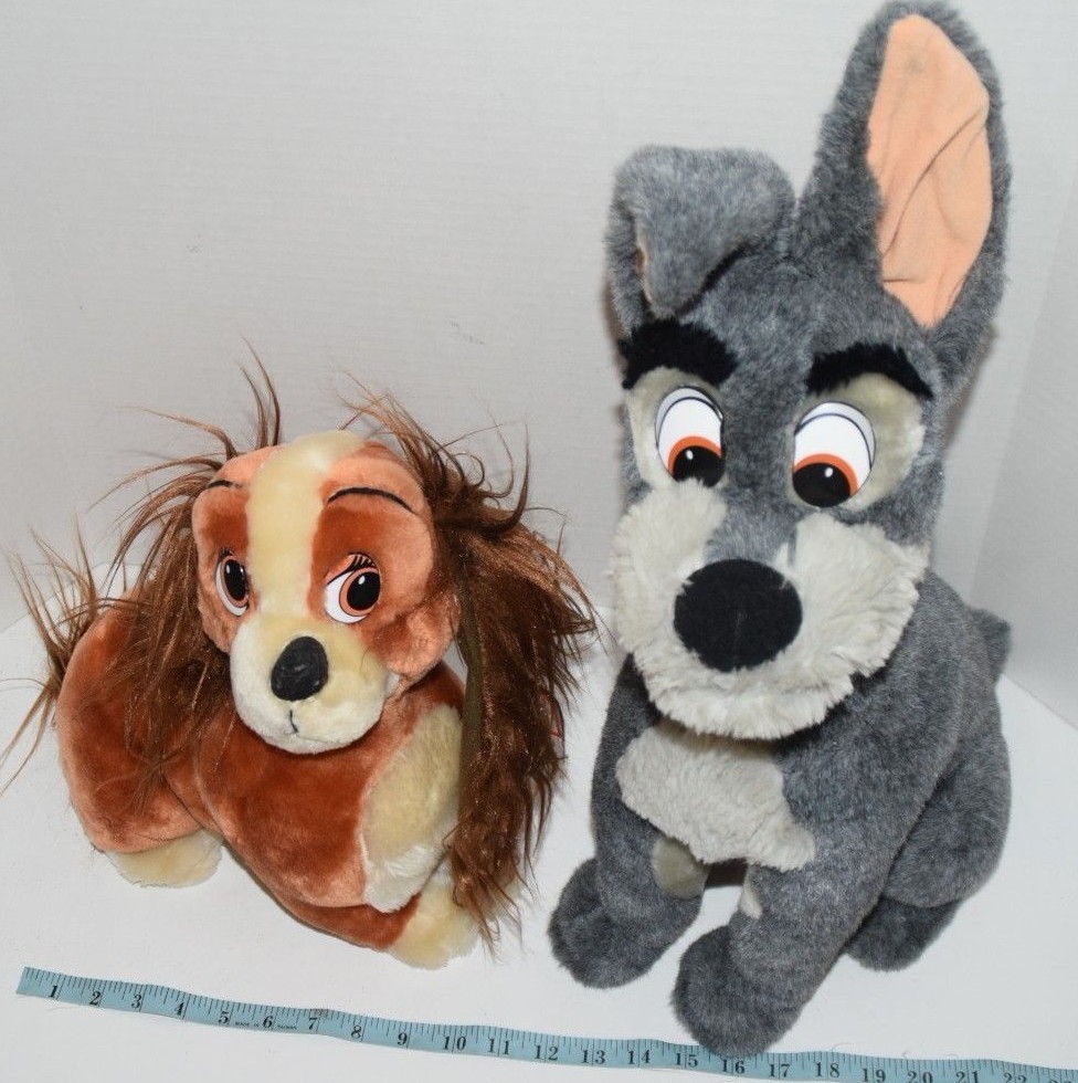 Walt Disney World Disneyland Large Lady & The Tramp Plush Dogs