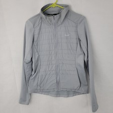 NIKE RUNNING Womens Jacket Essential Filled GRAY Athleisure Run Sz Small STAINS