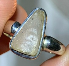 VERY RARE AAA GRADE LIBYAN GOLD TEKTITE DESERT GLASS POWERFUL CRYSTAL RING 8