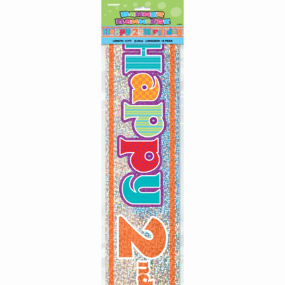 12 Fuß Happy 2nd Birthday Prisma Banner