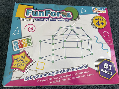 Power Your Fun - Fun Forts Kids Tent for Kids -  81 PC's Pack Fort Building STEM