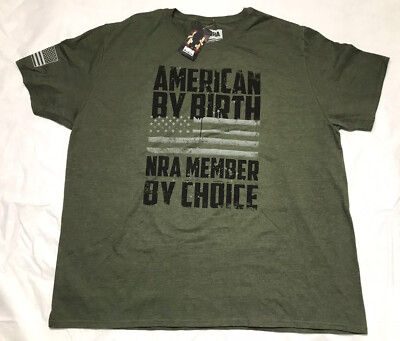 NRA American By Birth NRA Member By Choice T Shirt Men's Size 3X Green NWT