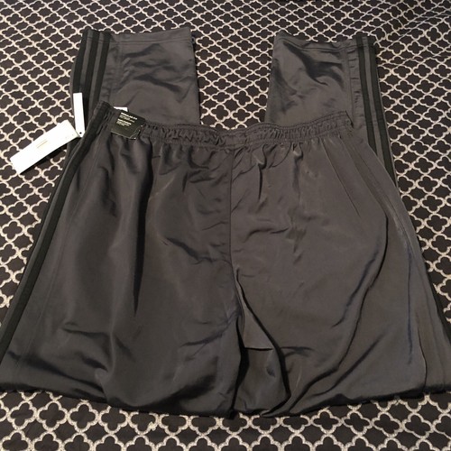 Adidas Mens Trico Zip Track Pants 3 Stripe Ankle Zip Gray Black Sz XL H20 - Picture 6 of 8