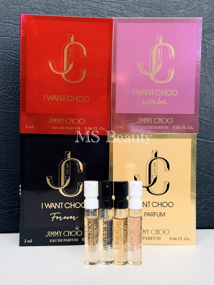 Jimmy Choo Perfume Sample 4pcs (I Want Choo, With Love, Forever