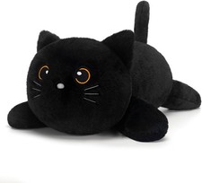 SQEQE Weighted Stuffed Animals Black Cat, Medium 13.8 Inch , Cat