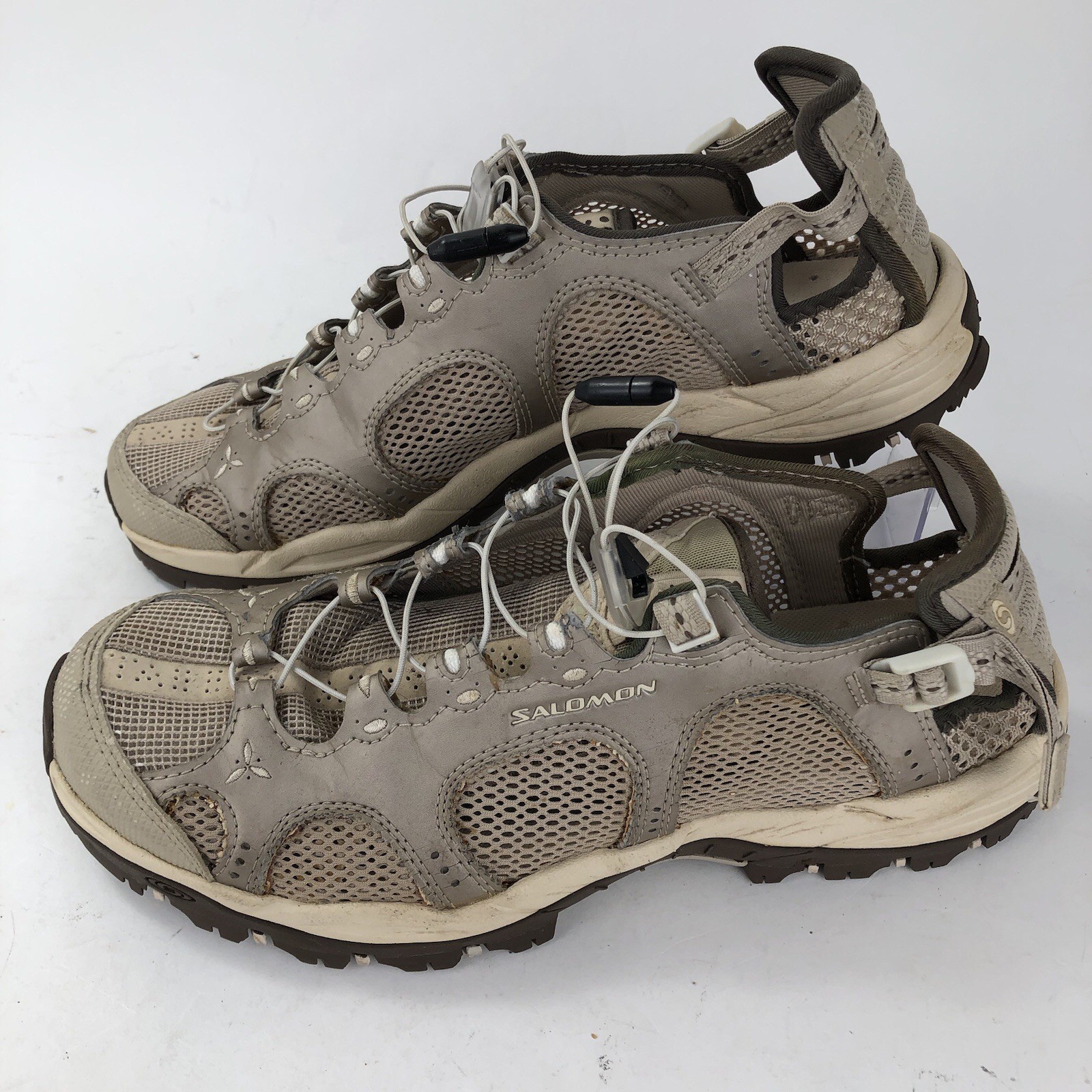 Scarpa Salomon donna taglia 10 TechAmphibian 2 escursionismo sentiero acqua beige marrone sneaker