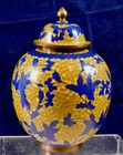 Vintage Beautiful Blue Cloisonne Vase with Peach and Cherry Blossoms — photo 8
