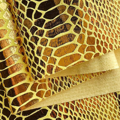 | Snake Skin Texture Faux Leather Fabric 54'' Wide, Soft Embossed Vinyl for Sewin