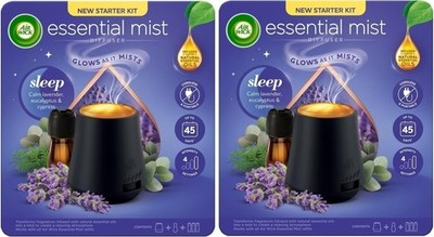 2 x Air Wick Essential Oil Mist Kit, Diffusor & Refill - Sleep