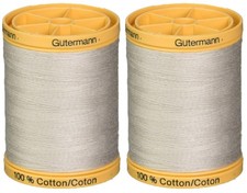 Gutermann 2-Pack Natural Cotton Thread Solids 876 Yards Each - Sandy Grey