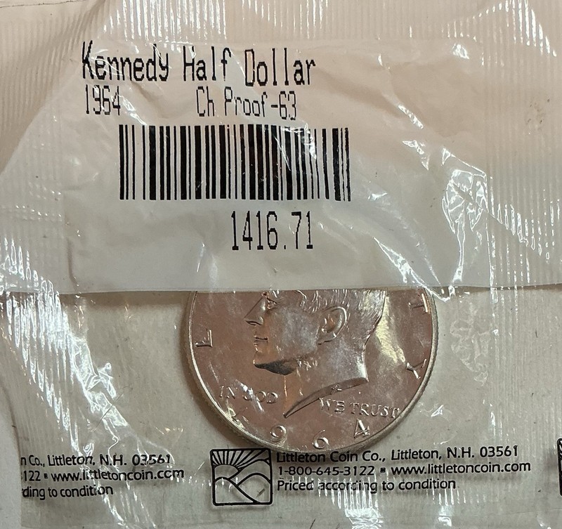 1964 USA Kennedy 90% Silver Half Dollar Coin - Littleton Coin Co - Choice BU
