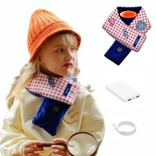 Unisex Kids Scarf Heated Scarf Rechargeable With Battery for Winter Pink S2