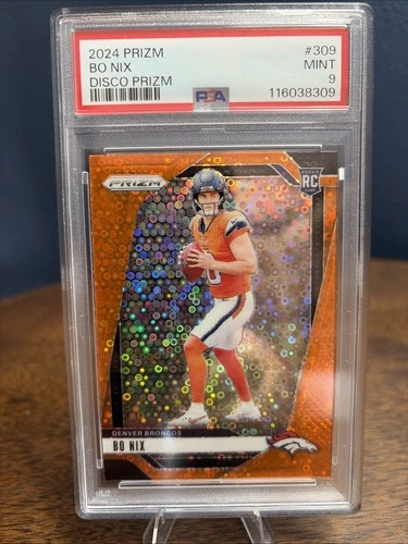 2024 Panini Prizm - Rookies Bo Nix #309 Disco Prizm (RC) PSA9