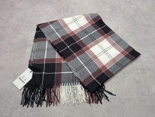 Image of Barbour Scarf Womens Wrap Hailes Tartan Long Fringe One Size Midnight Berry Chic