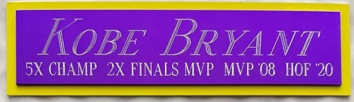 KOBE BRYANT LAKERS NAMEPLATE FO AUTOGRAPHED Signed Basketball-JERSEY-PHOTO-FLOOR