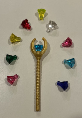 Lego Minifigure Accessory - Pharaoh's Quest Gold Staff With 10 Jewels