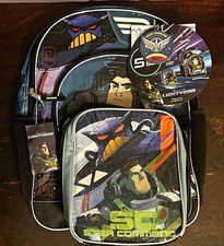 Disney Pixar Buzz Lightyear Star Command backpack lunch bag set NEW