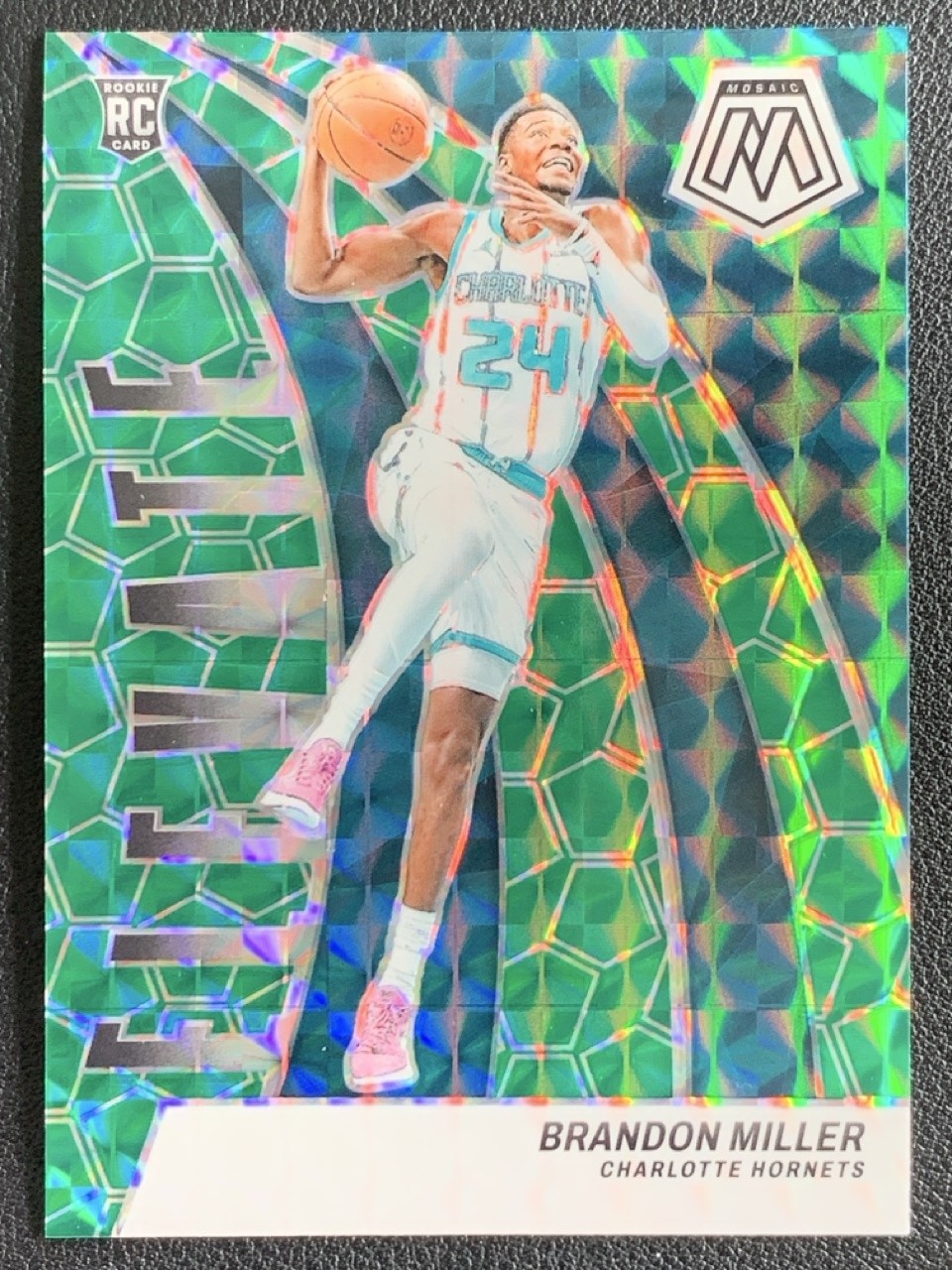 Brandon Miller 2023-24 Panini Mosaic Elevate Green Mosaic Prizm RC #17 -hh5