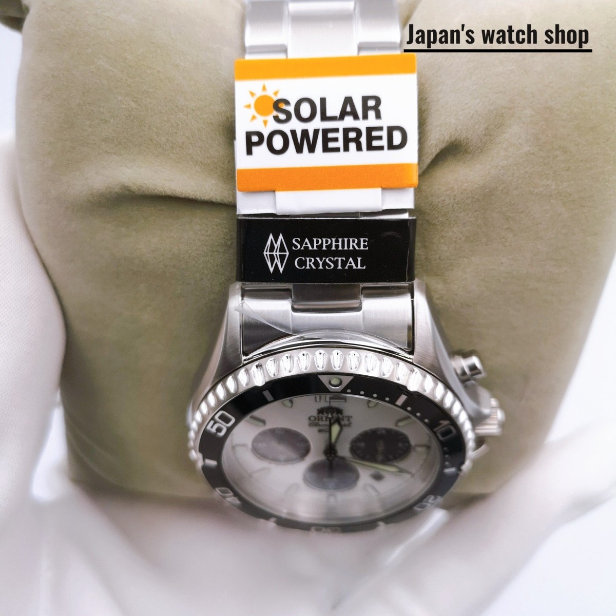 ORIENT Mako RN-TX0203S White Panda Solar Chronograph Men's Watch