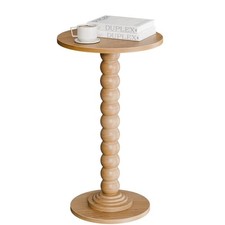 Round Side Table - Solid Wood Leg Small Drink Table ,Wood