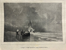 Vintage 1896 Full Page Engraving Print Illustration Torre Annunziata