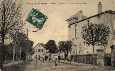 Postcard Merrey Haute Marne, Hotel Terminus, Avenue de la Gare - 4527889