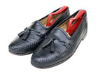 Zelli Italy Black Ostrich Leather Tassel Loafer Dress Shoe Men’s SZ 8.5M — photo 1