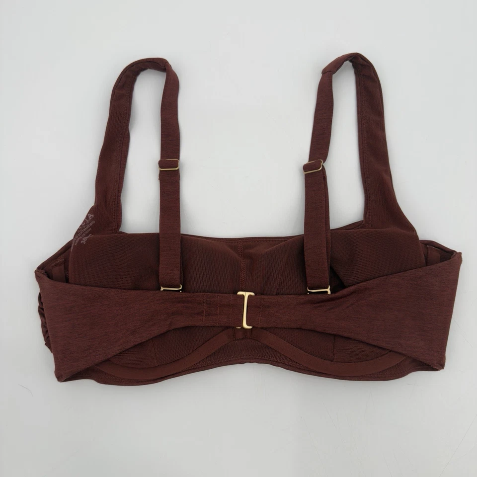 Top de bikini Athleta sujetador Aqualuxe talla 36 B/C granate cuello cuadrado correas ajustables Foto 2 de 4