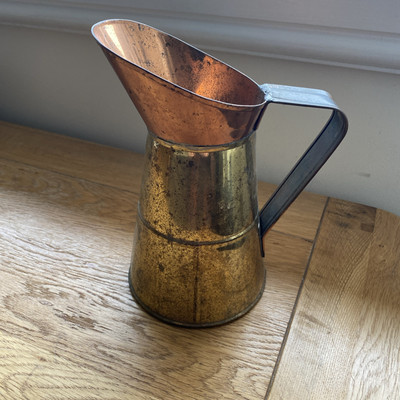 Vintage Kupfer Messing und Zinn Krug oder Krug