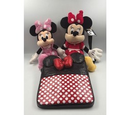 Disney Minnie Mouse Sequin D-Tech Crossbody Bag Plush Backpack  Doll Lot of 3