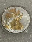 2000 American Silver Eagle 1 Troy oz .999 Silver/ Gilded with Gold In Capsule