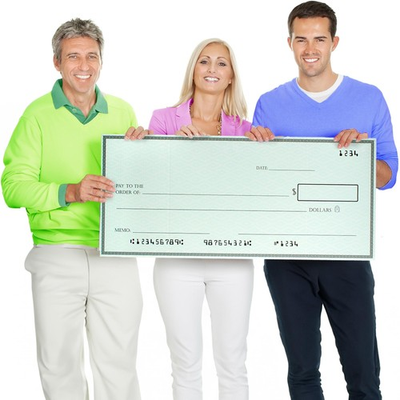 #ad Giant Check 32 x 13.5 in Large Size Big Checks for Presentations Award... $33.61