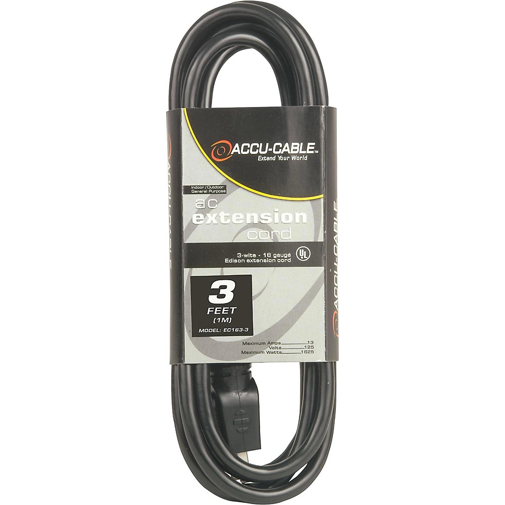 American DJ EC163 16 Gauge IEC Power Extension Cord 3 ft 3 ft 2590₽