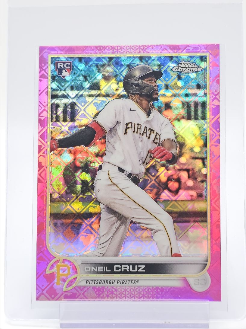 ONEIL CRUZ 2022 TOPPS CHROME ROOKIE PINK LOGOFRACTOR PIRATES RC /199 Q2754