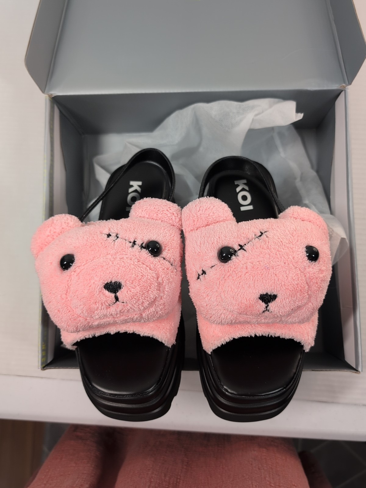 SAOLA Sandali Whimsy Goth Koi Midnight Cuddles suola a strappo rosa taglia 6