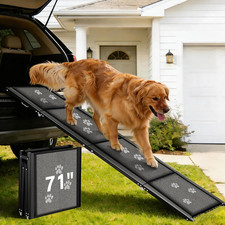 Upgraded Dog Ramp for Car 71" X-Long 19.7" Wider Portable Dog Ramps for Large
