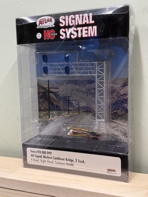Atlas HO Signal Hooded Modern Cantilever Bridge 2 Track 4 Head RH Common Anode  