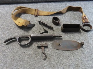 WWII JAPANESE ARISAKA TRAINER RIFLE PARTS AND SLING BAND TRIGGERGUARD ASSEMBLY