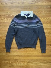 True Vintage 80s/90s Knitted Sweater Pullover Collard Shirt Men