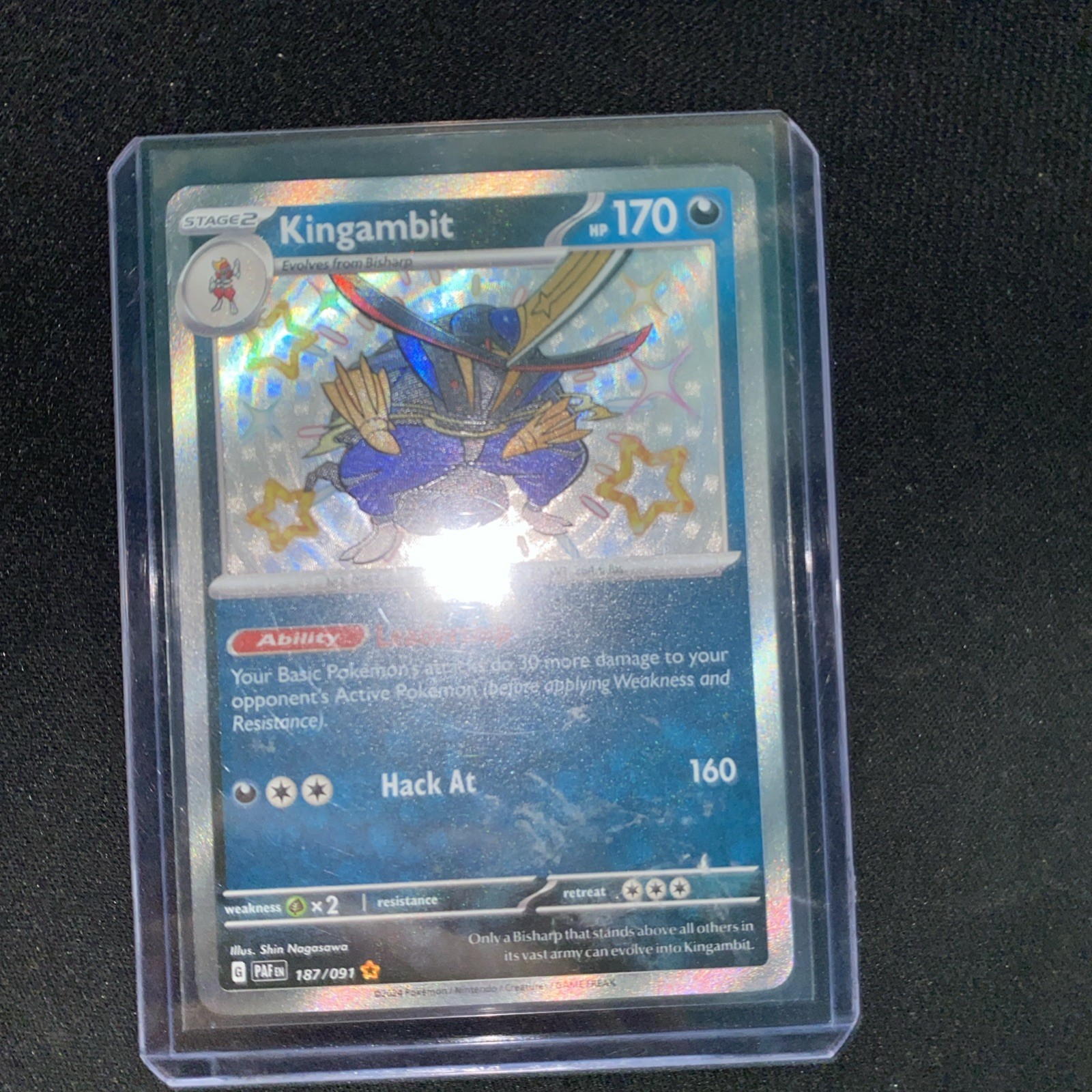 Kingambit 187/091 Sv: Paldean Fates Holo Baby Shiny Secret Rare Near Mint