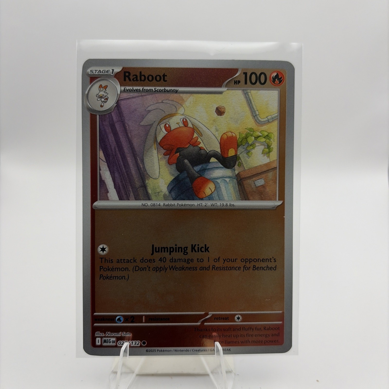 Pokemon 2025 ME01: Mega Evolution Raboot 27/132 Reverse Foil