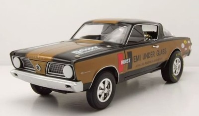 HIGHWAY61, PLYMOUTH Barracuda Hurst Hemi 1966 Schwarz und Gold, 1/18, HIGHWAY...