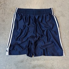 Adidas Soft Shiny Silky Dazzle Shorts Blue Basic Basketball Baggy Size Large
