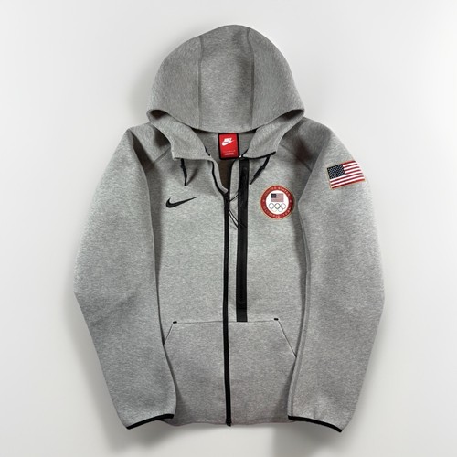 Nike Tech Fleece USA Olympics Full Zip Hoodie Jacket Grey Mens Size Large RARE