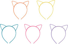 5 Pcs Cat Ear Headband Plastic Cute Multi Color Hair Bands