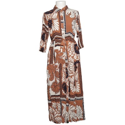 Laura Torelli Collection, Maxikleid, Größe: M, Braun/Weiß/Schwarz, Viskose #nzc