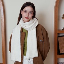 Winter Solid Color Contains Wool Knitted Scarf Keep Warm Thickened Couple Twitte