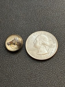 Antique Equestrian Horse Head Sterling Dome Button? 3/4"