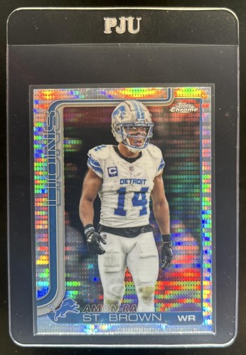 2025 Topps Chrome Amon-Ra St. Brown Pulsar Refractor #98 Lions
