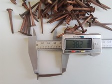 Copper nails, flat round head ,old stock dull appearance ,200 in bag